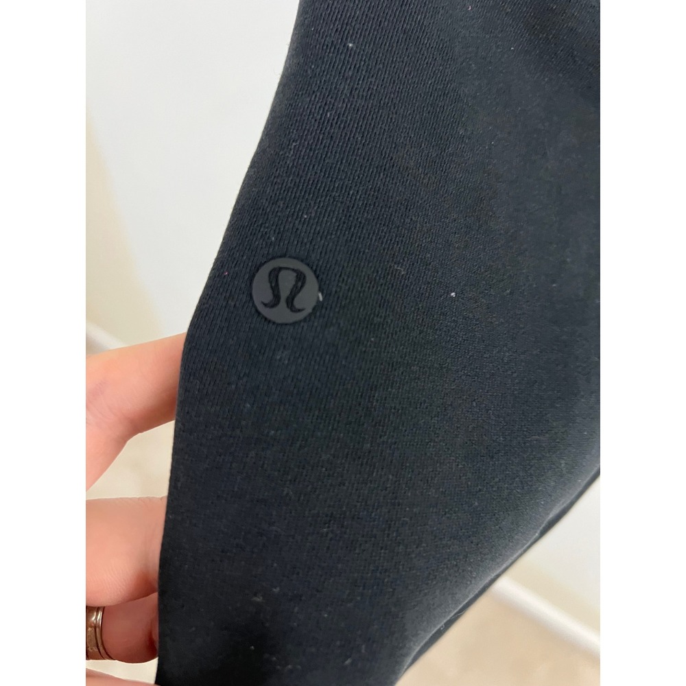Lululemon Warm Down Jogger Women Size 6 Black Fleece Drawstring Pockets LW5BSDS - Picture 11 of 12
